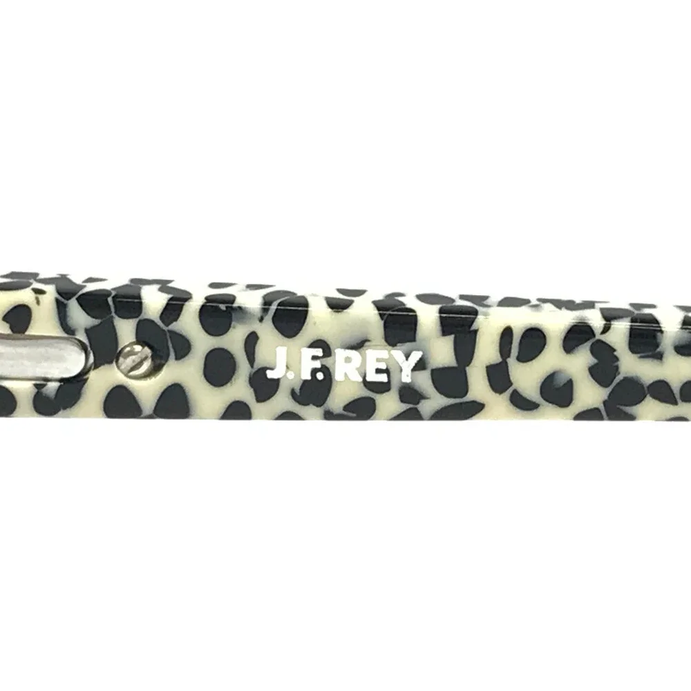 J.F. Rey Eyeglasses Frames JF1342 9138 Black White Cow Print Polka Dot 51-22-140